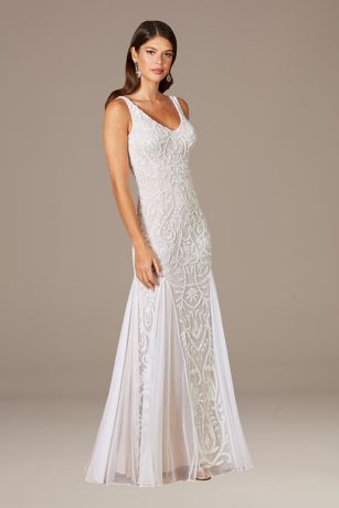 Lara Greta Beaded V Neck Tulle Wedding Dress